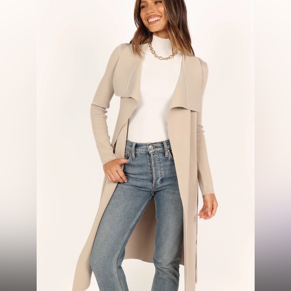 Petal & Pup Long Audrina Cardigan in Stone